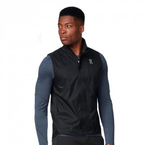 Black On Weather Vest Men's Jackets | USA_ON9067