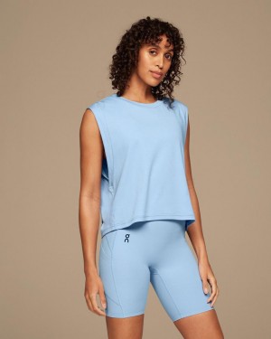 Blue On Focus Crop Women's Tank | USA_ON8439
