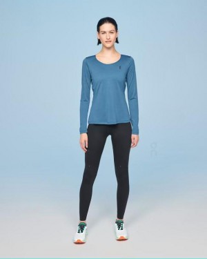 Blue On Performance Long-T Women's T-shirts | USA_ON8422