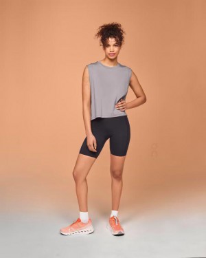 Grey On Focus Crop Women's Tank | USA_ON8704