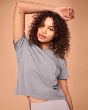 Grey On On-T Women's T-shirts | USA_ON8615