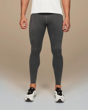 Grey / Olive On Performance Men's Tights | USA_ON9103
