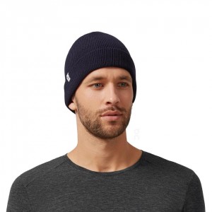 Navy On Merino Men's Beanie | USA_ON8907