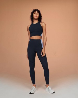 Navy On Movement Crop Women's Tank | USA_ON8431