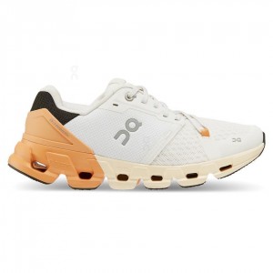 White / Gold On Cloudflyer 4 Women's Road Running Shoes | USA_ON8373