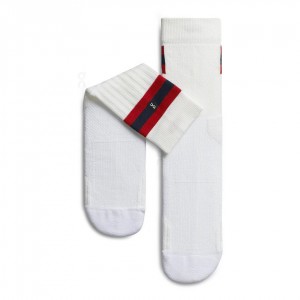 White / Red On Tennis Women's Socks | USA_ON8836