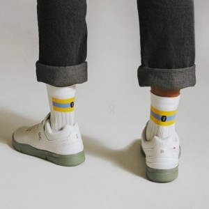White / Yellow On Tennis Men's Socks | USA_ON8377