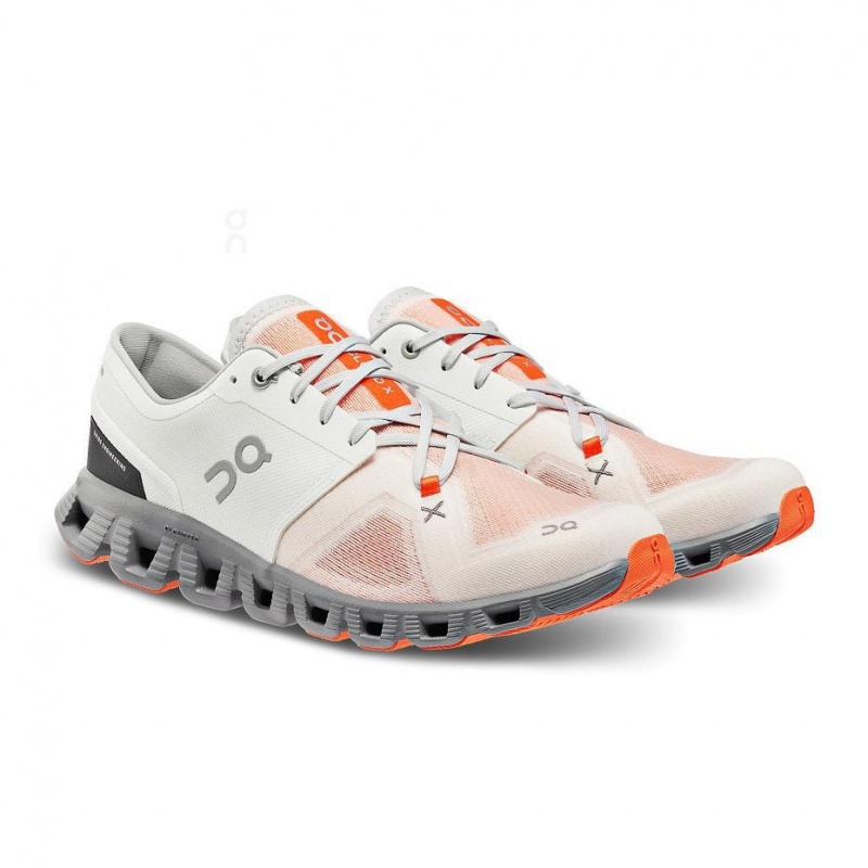 Beige / Orange On Cloud X 3 Men's Road Running Shoes | USA_ON8192