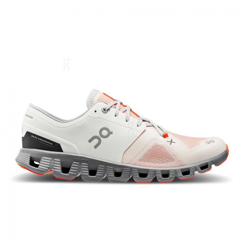 Beige / Orange On Cloud X 3 Men\'s Road Running Shoes | USA_ON8192
