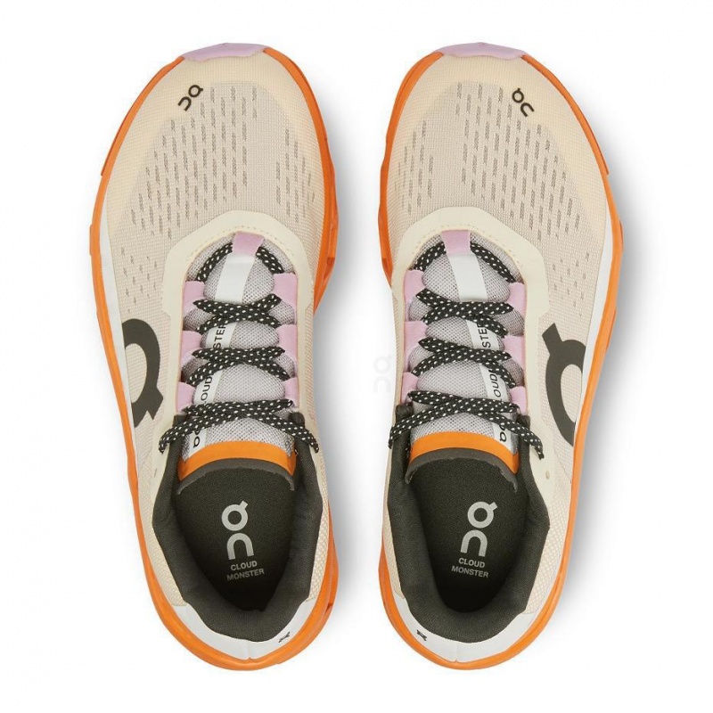 Beige / Orange On Cloudmonster Women's Road Running Shoes | USA_ON8138