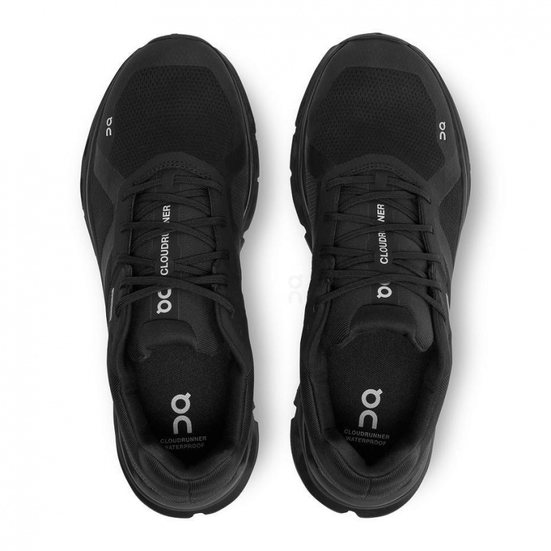 Black On Cloudrunner Waterproof Men's Road Running Shoes | USA_ON8247