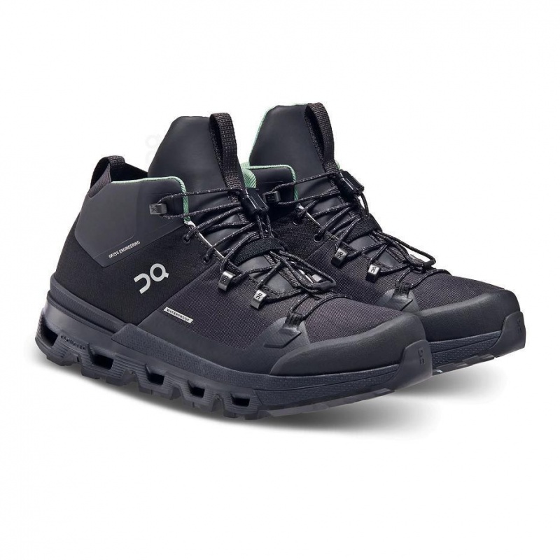 Black On Cloudtrax Waterproof Women's Hiking Boots | USA_ON8178