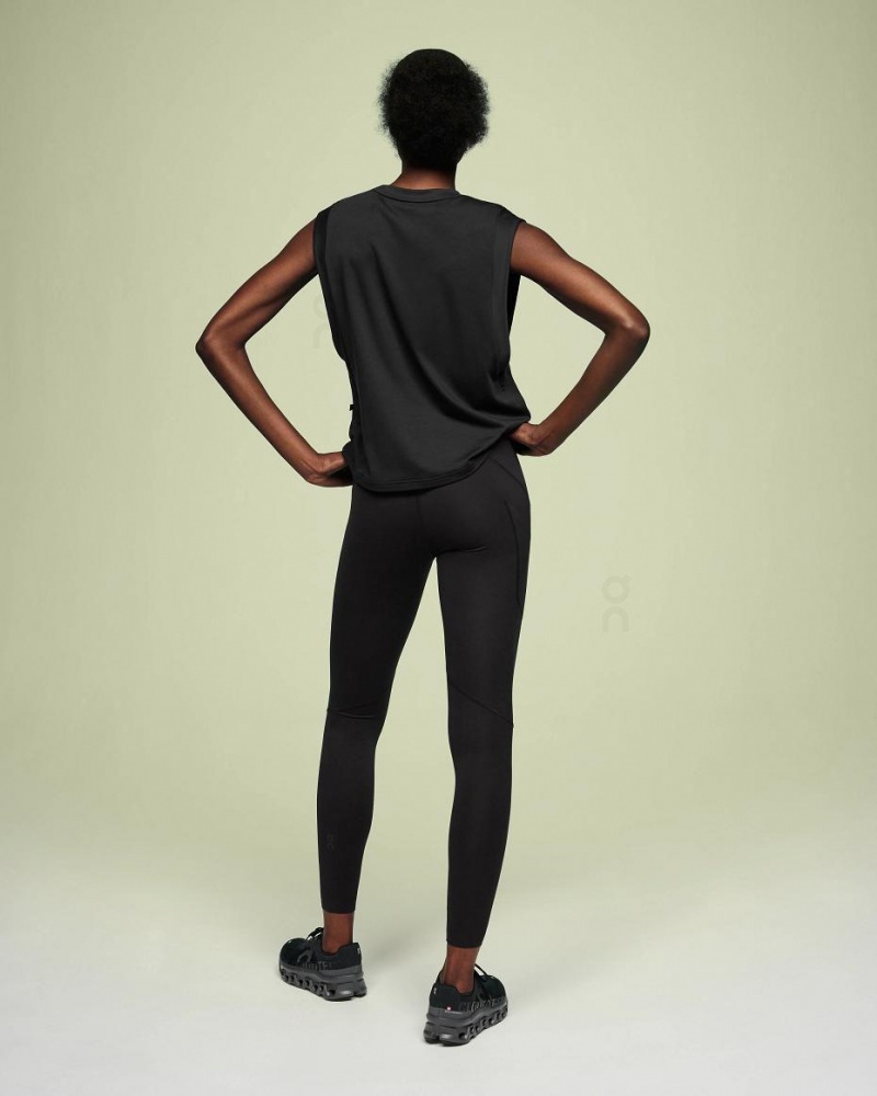 Black On Focus Crop Women's Tank | USA_ON8053