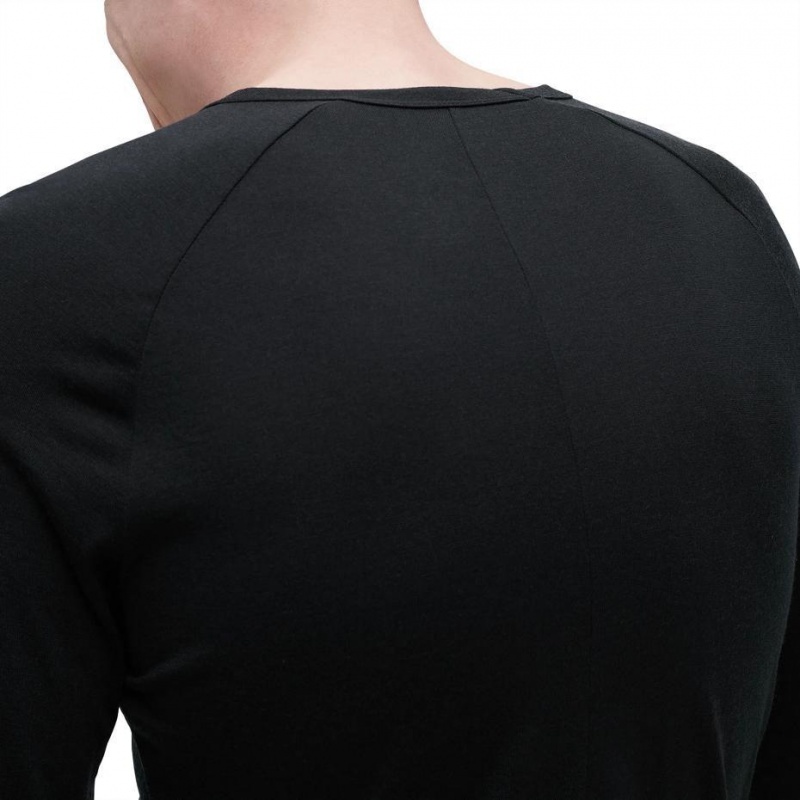 Black On Merino Long-T Men's T-shirts | USA_ON8967