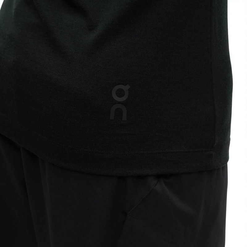 Black On Merino Long-T Men's T-shirts | USA_ON8967