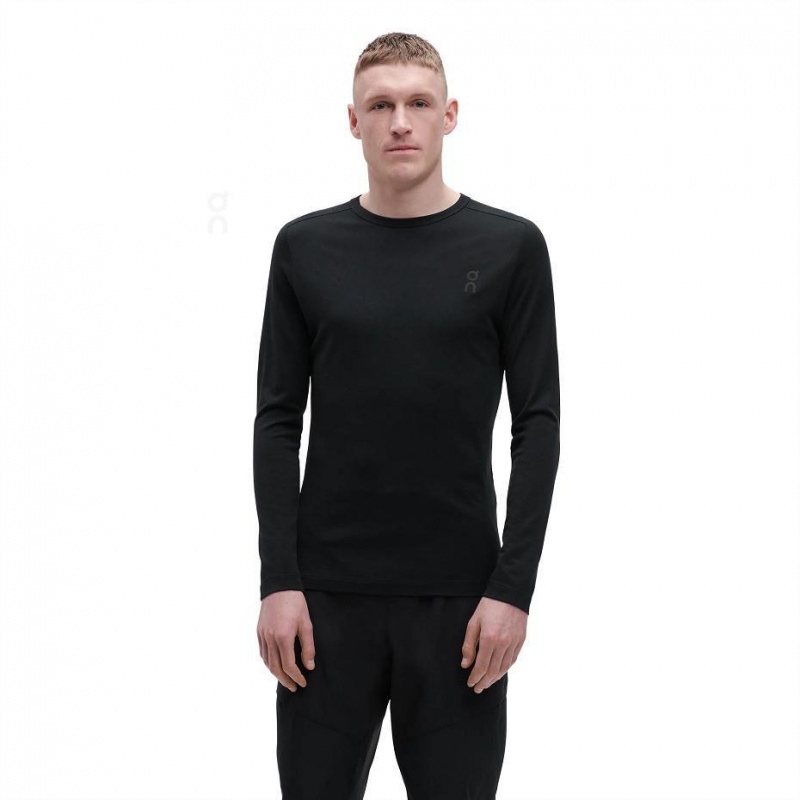 Black On Merino Long-T Men's T-shirts | USA_ON8967