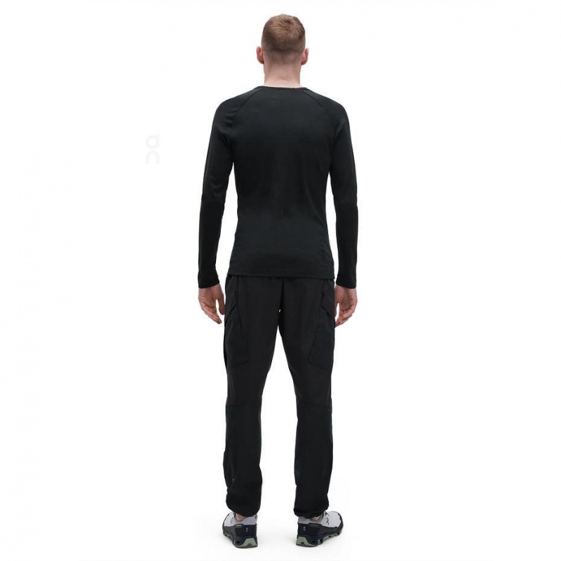 Black On Merino Long-T Men's T-shirts | USA_ON8967