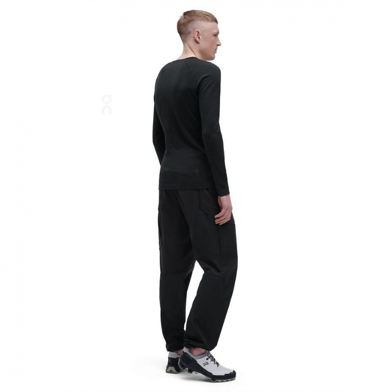 Black On Merino Long-T Men's T-shirts | USA_ON8967