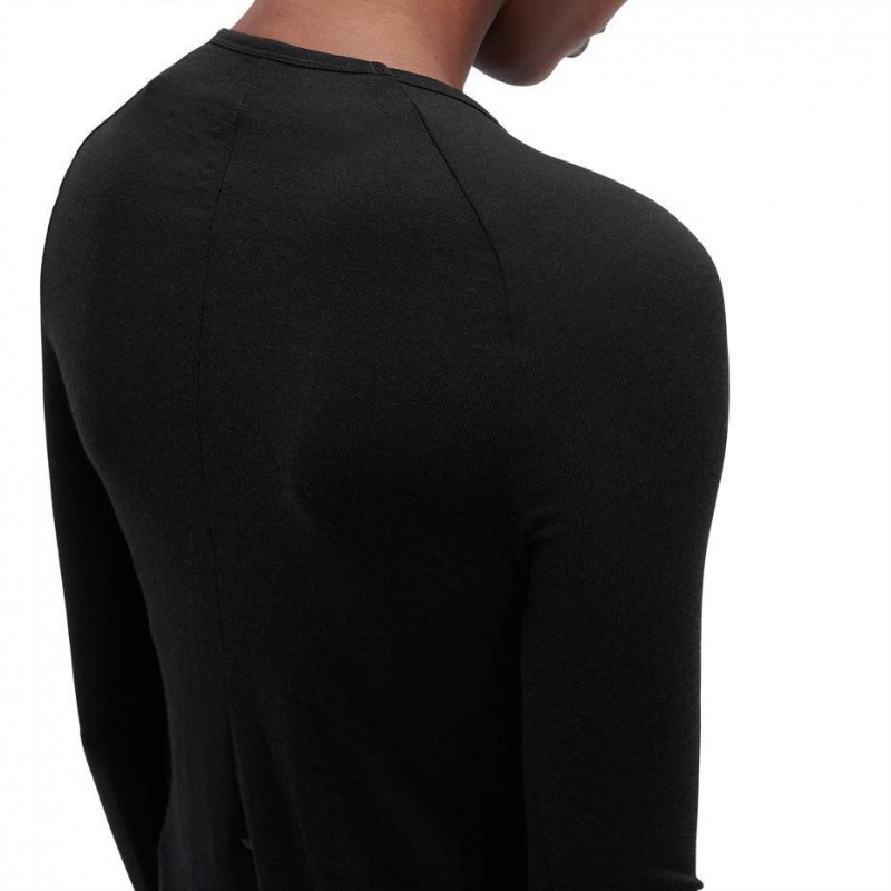 Black On Merino Long-T Women's T-shirts | USA_ON8183