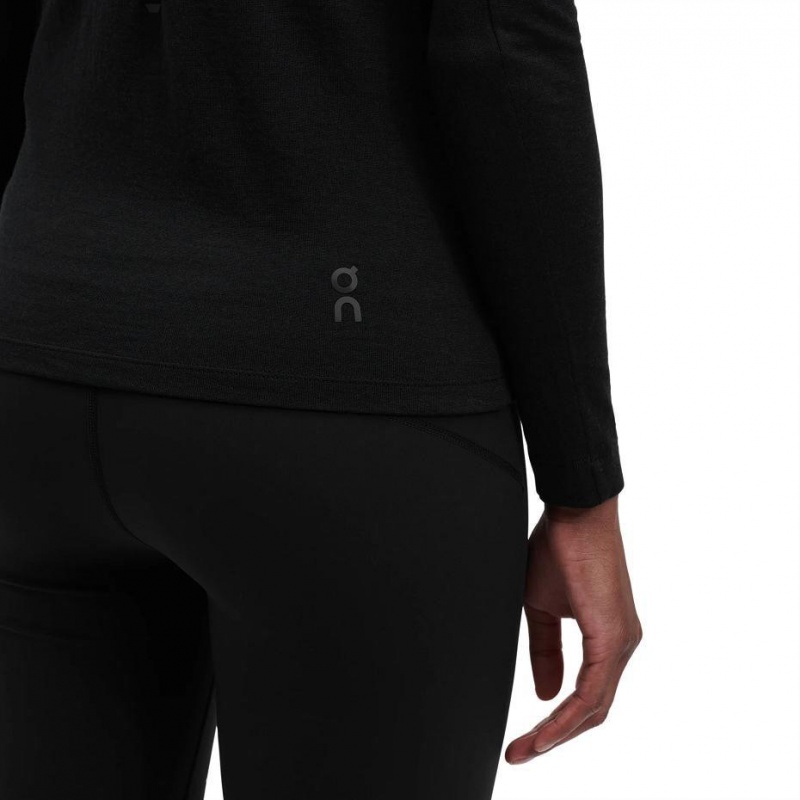 Black On Merino Long-T Women's T-shirts | USA_ON8183