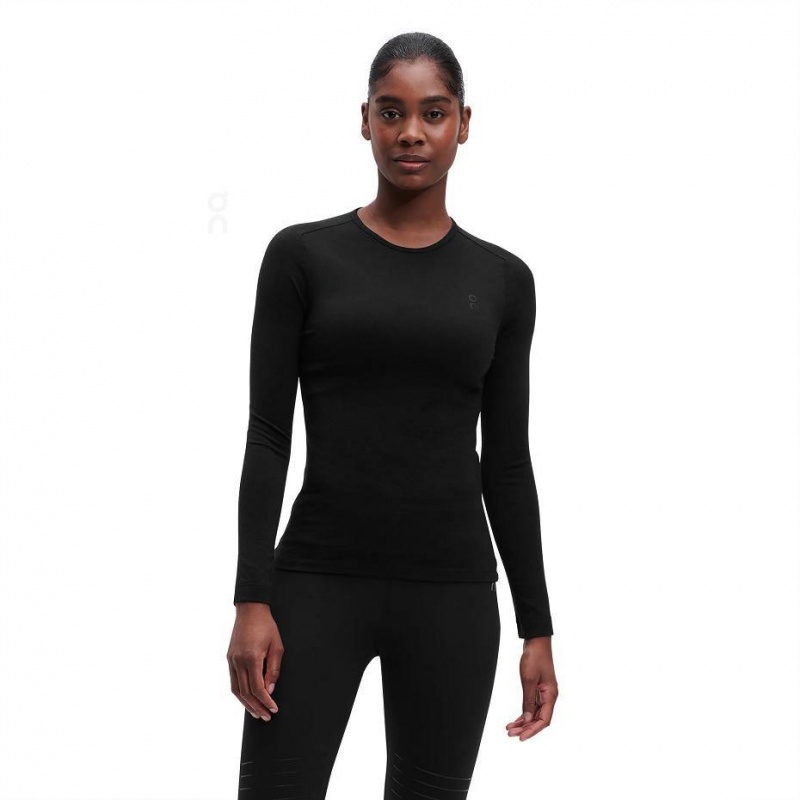 Black On Merino Long-T Women's T-shirts | USA_ON8183