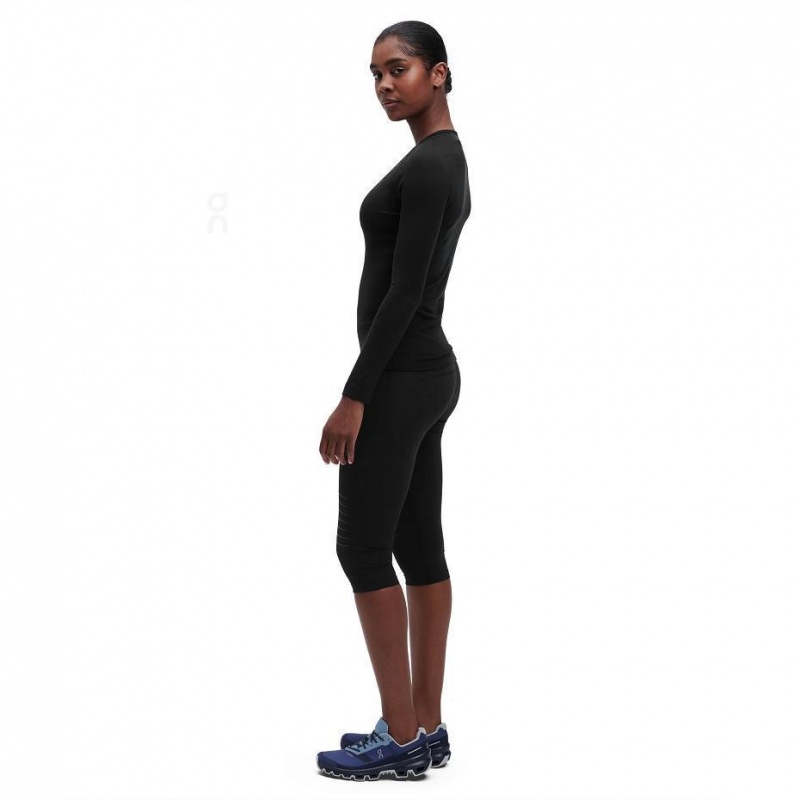 Black On Merino Long-T Women's T-shirts | USA_ON8183