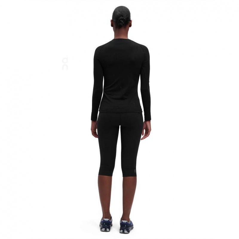 Black On Merino Long-T Women's T-shirts | USA_ON8183