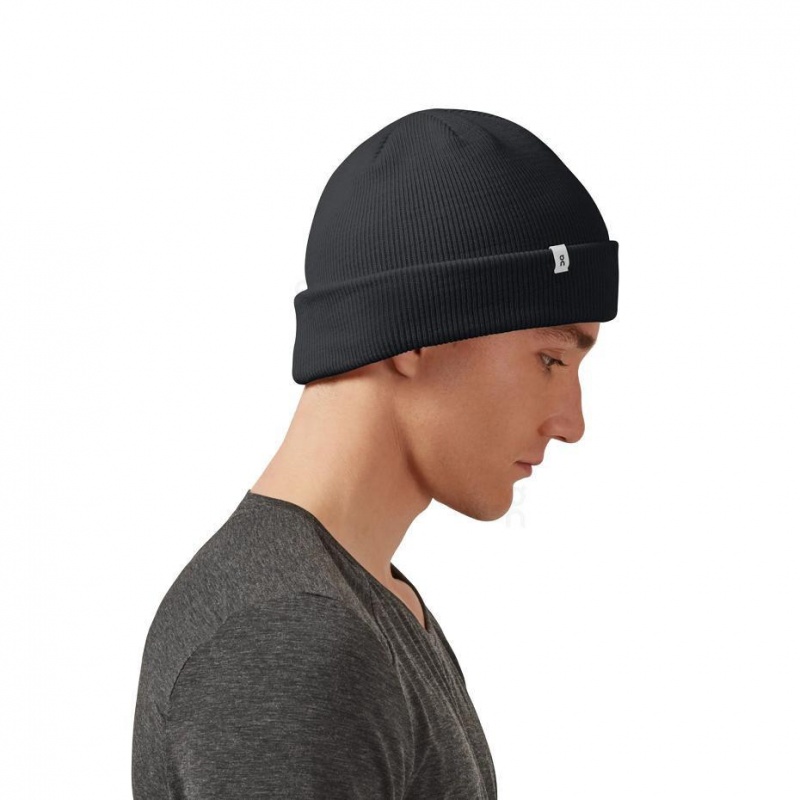 Black On Merino Men's Beanie | USA_ON8717