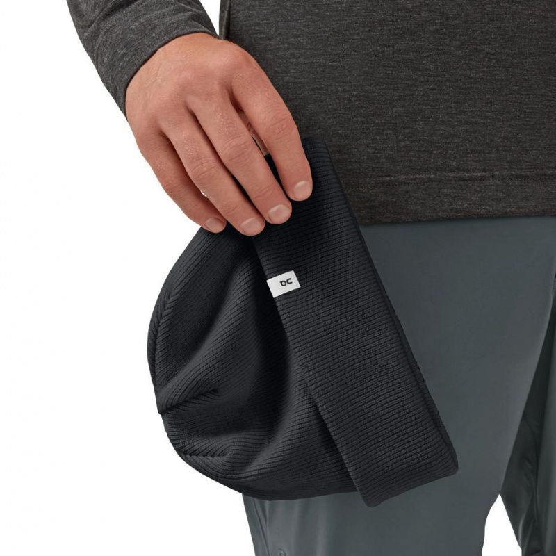 Black On Merino Men's Beanie | USA_ON8717
