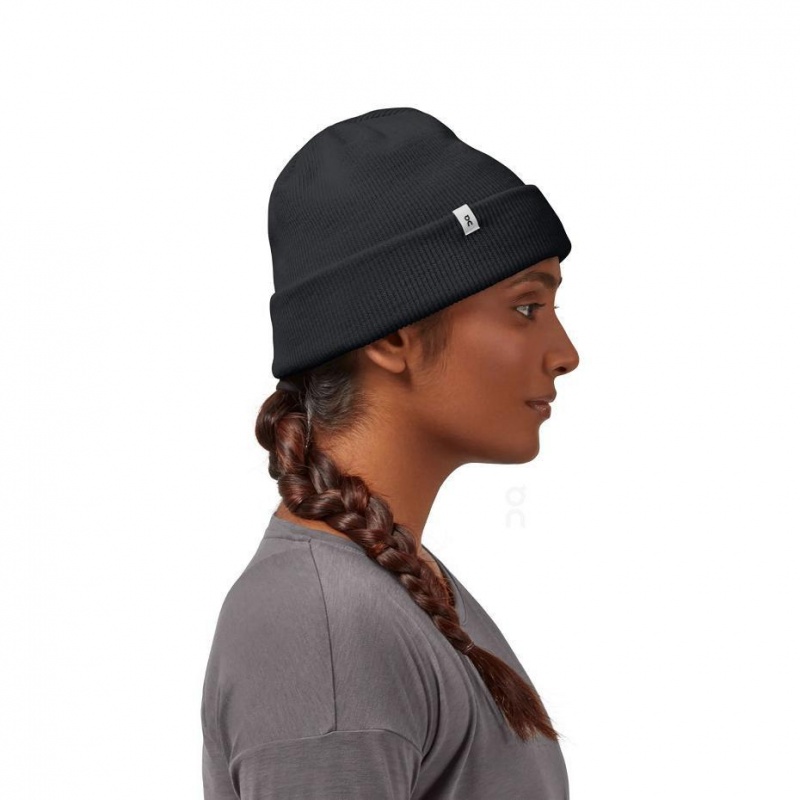 Black On Merino Men's Beanie | USA_ON8717