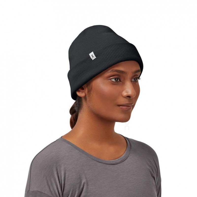 Black On Merino Men's Beanie | USA_ON8717
