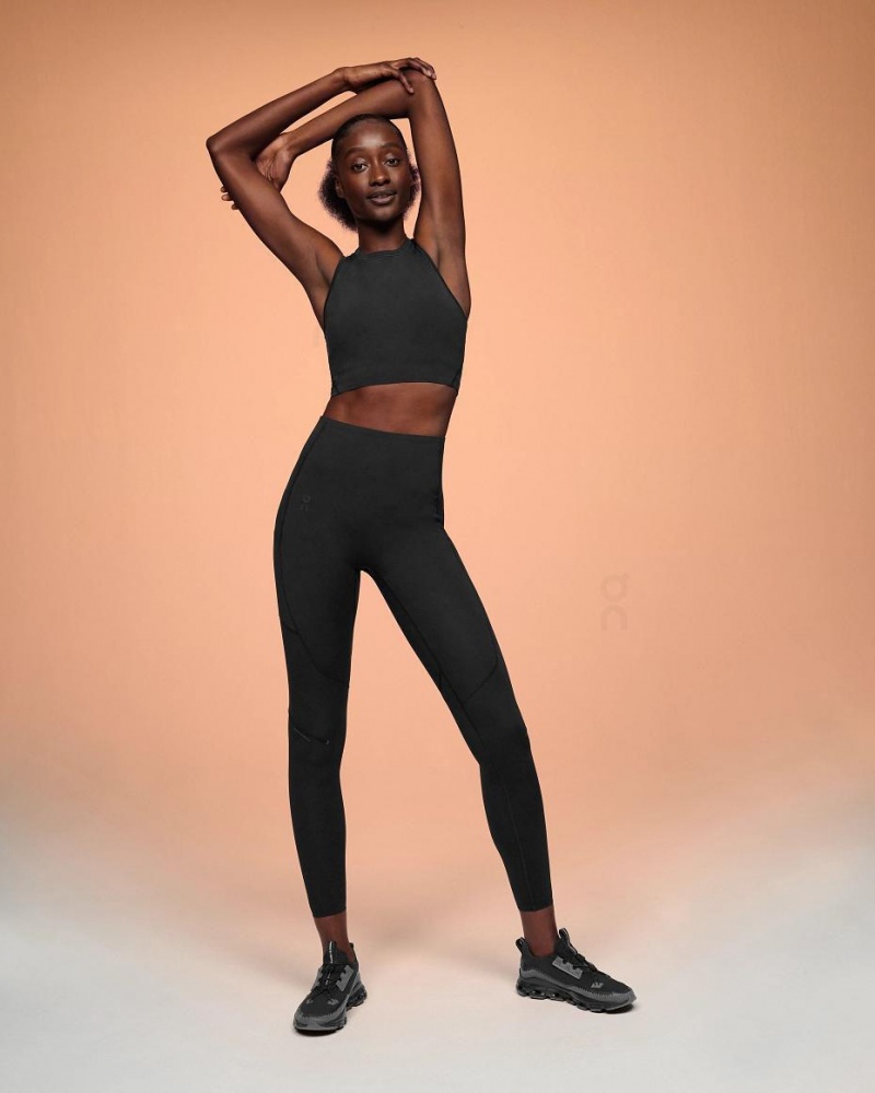 Black On Movement Crop Women's Tank | USA_ON8751
