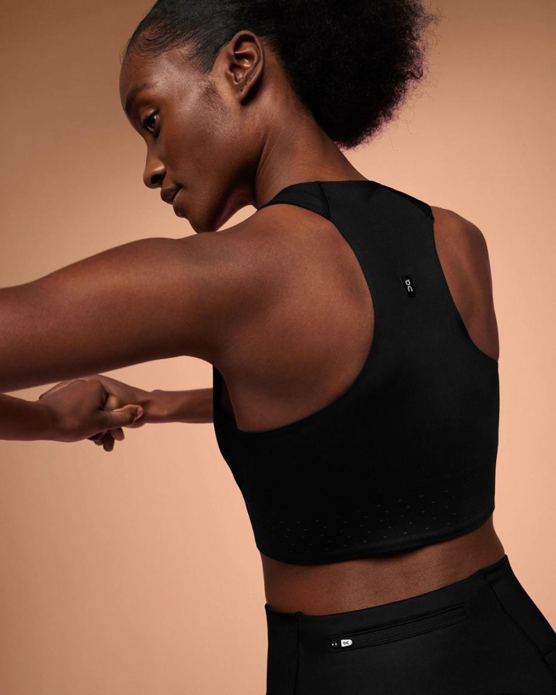 Black On Race Crop Women's Tank | USA_ON8571