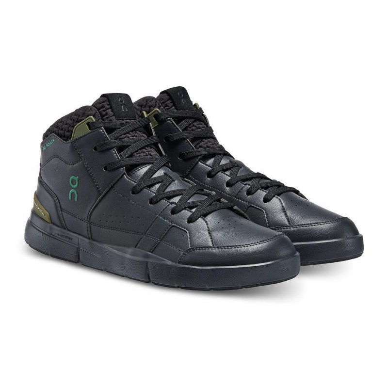 Black On THE ROGER Clubhouse Mid Sensa Men's Sneakers | USA_ON8243