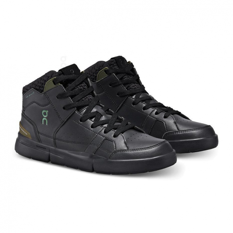 Black On THE ROGER Clubhouse Mid Sensa Women's Sneakers | USA_ON8399
