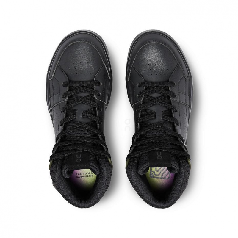 Black On THE ROGER Clubhouse Mid Sensa Women's Sneakers | USA_ON8399