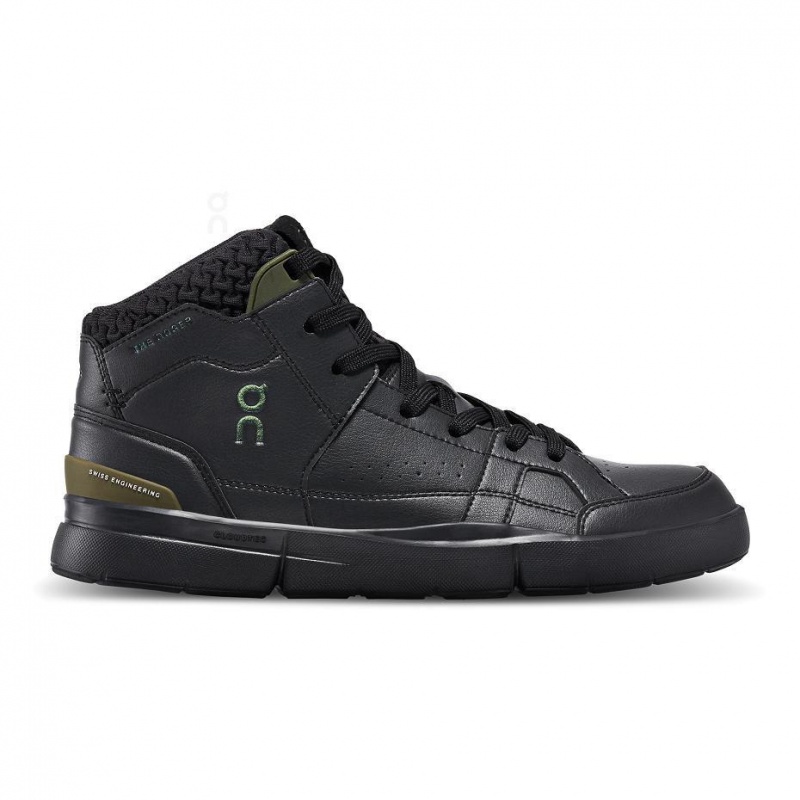 Black On THE ROGER Clubhouse Mid Sensa Women\'s Sneakers | USA_ON8399
