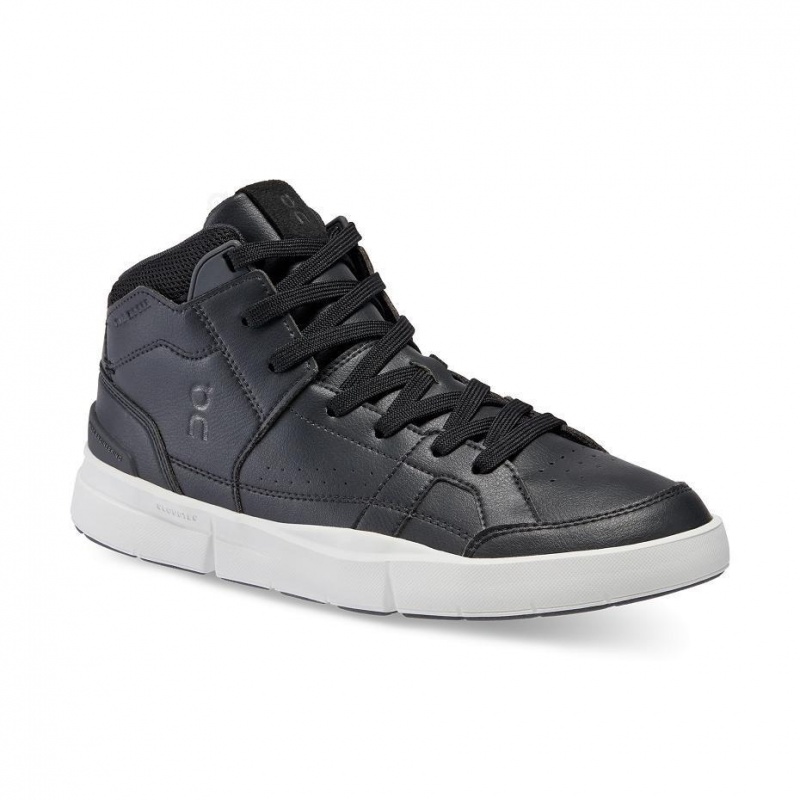 Black On THE ROGER Clubhouse Mid Women's Sneakers | USA_ON9027