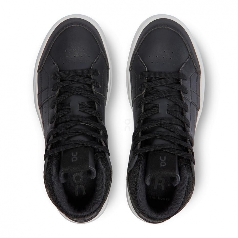 Black On THE ROGER Clubhouse Mid Women's Sneakers | USA_ON9027