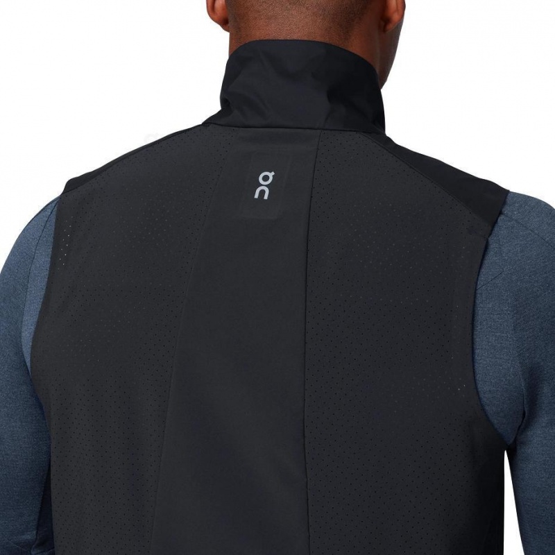 Black On Weather Vest Men's Jackets | USA_ON9067