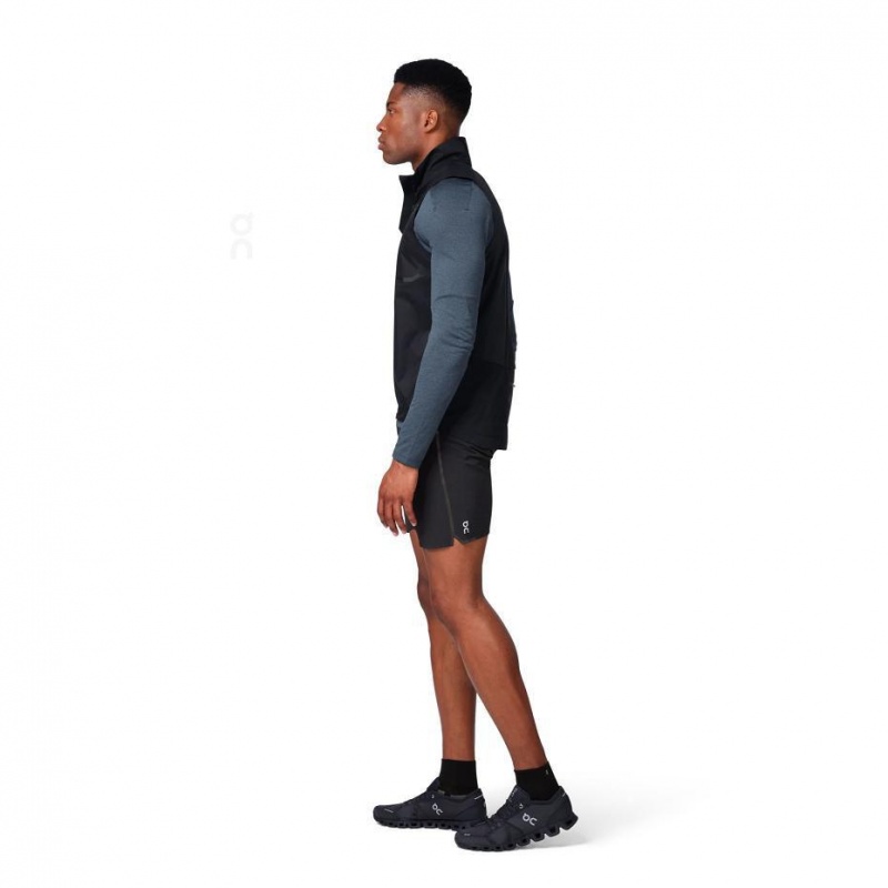 Black On Weather Vest Men's Jackets | USA_ON9067
