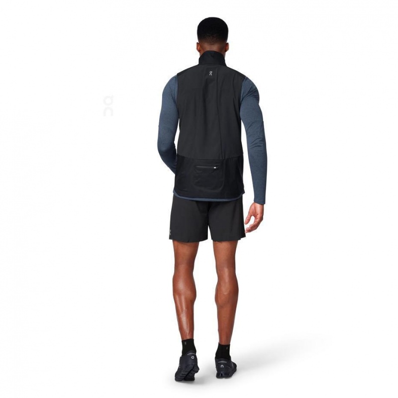 Black On Weather Vest Men's Jackets | USA_ON9067