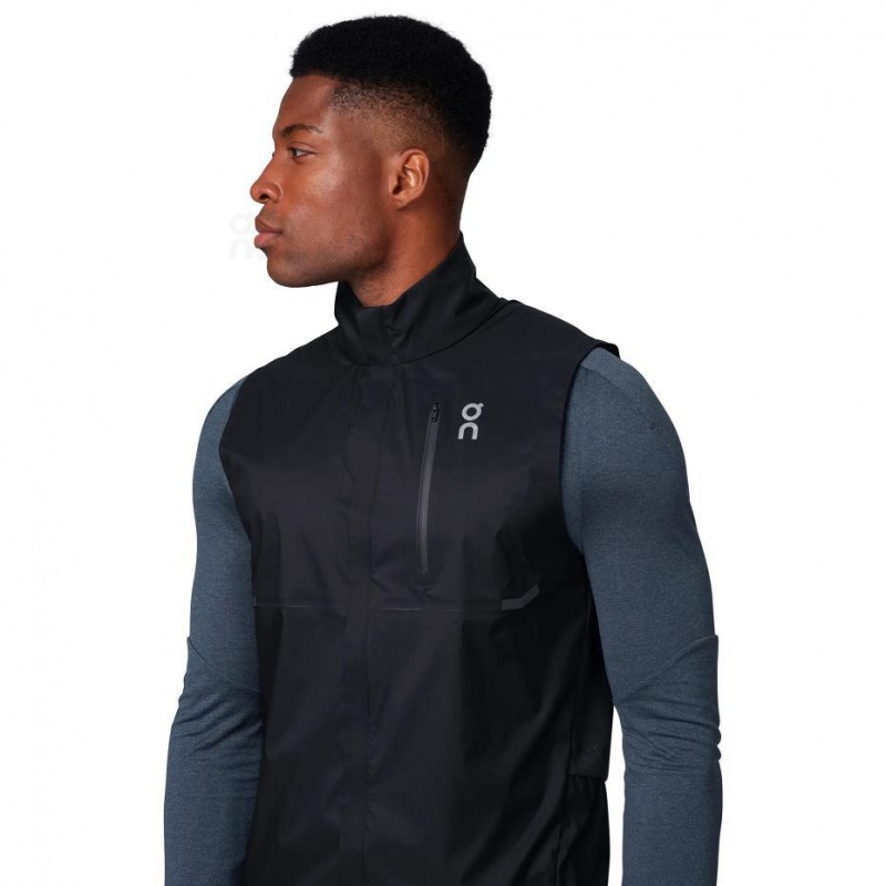 Black On Weather Vest Men's Jackets | USA_ON9067
