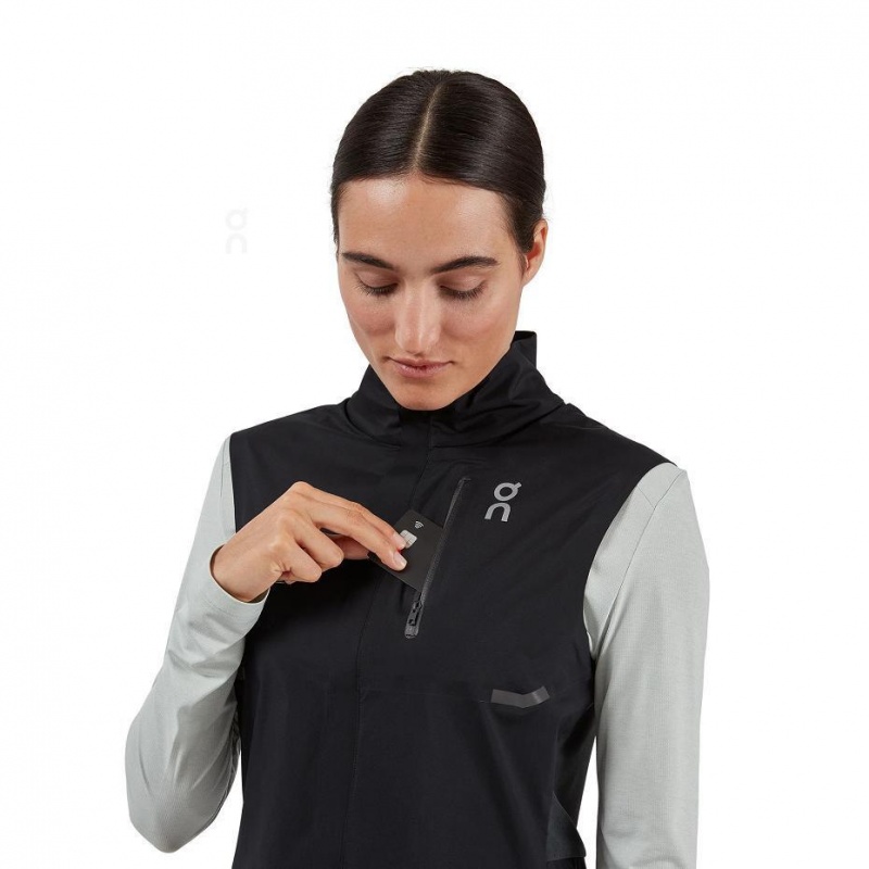 Black On Weather Vest Women's Jackets | USA_ON9111