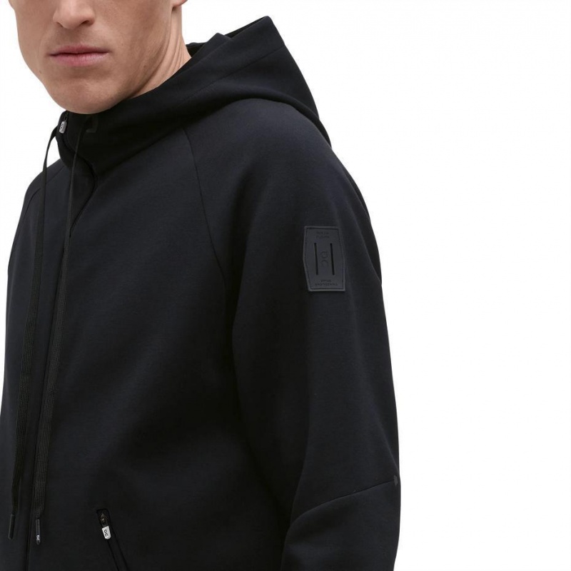 Black On Zipped Men's Hoodie | USA_ON8001