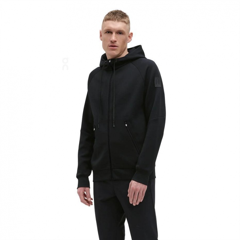 Black On Zipped Men\'s Hoodie | USA_ON8001