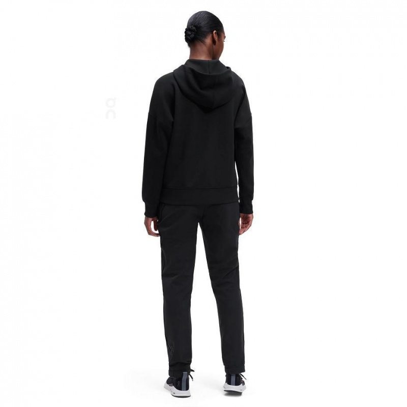 Black On Zipped Women's Hoodie | USA_ON8044