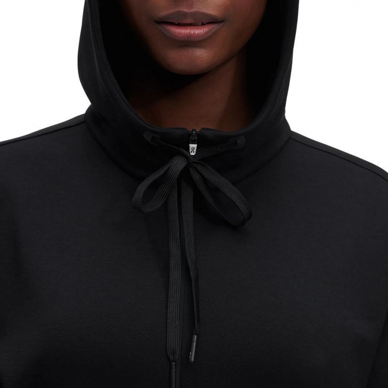 Black On Zipped Women's Hoodie | USA_ON8044