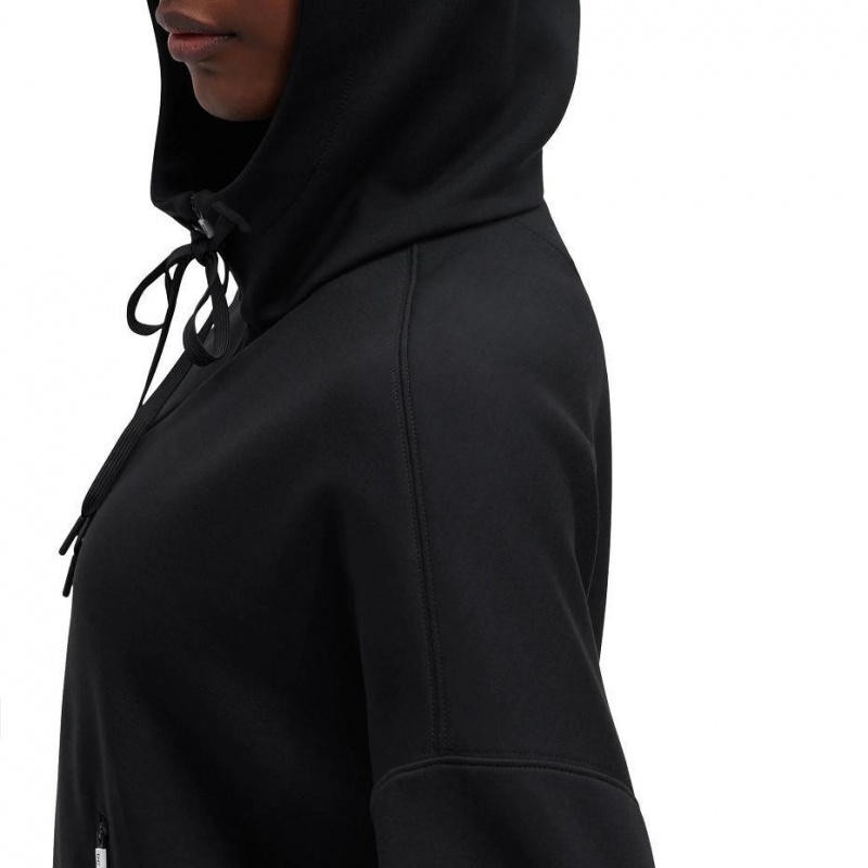 Black On Zipped Women's Hoodie | USA_ON8044