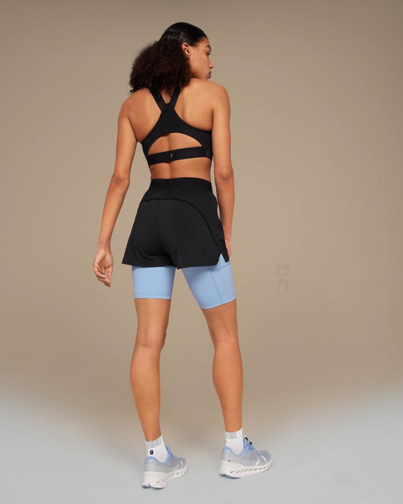 Black / Blue On Active Women's Shorts | USA_ON8681